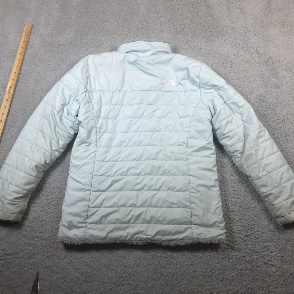 The North Face Reversible MossBud Swirl Girls Blue‎ Jacket - Size XL Ski Hiking